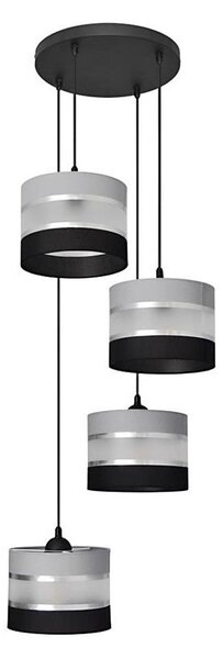 Lustră pe cablu HELEN 4xE27/15W/230V neagră/gri/argintie