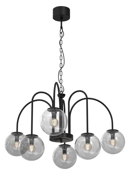 Lustră pe lanț CAMBRIDGE 6xE14/60W/230V neagră