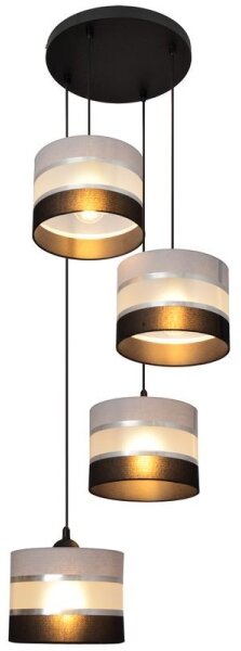 Lustră pe cablu HELEN 4xE27/15W/230V neagră/gri/argintie