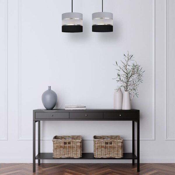 Lustră pe cablu HELEN 2xE27/15W/230V neagră/gri/argintie