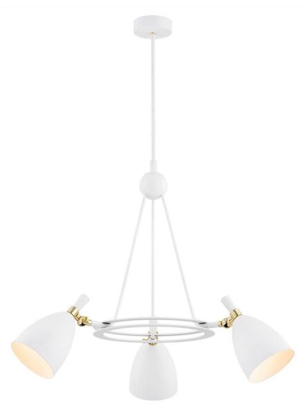 Lustră pe tijă CHARLOTTE 3xE27/15W/230V albă/aurie Argon 6148