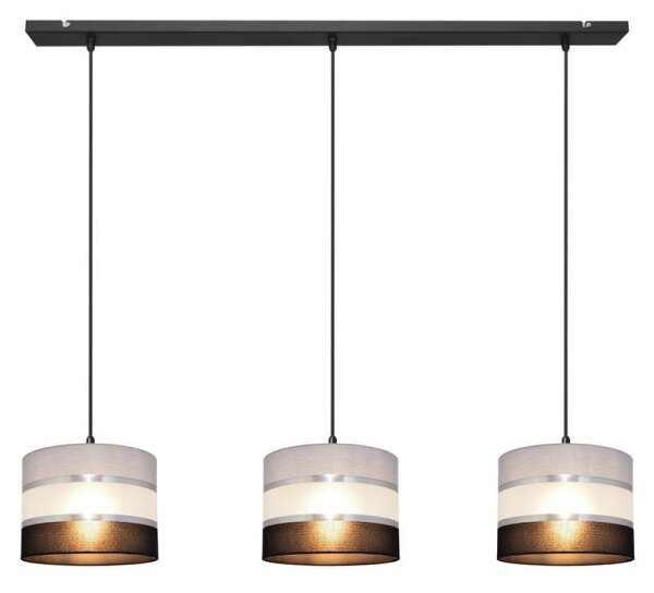 Lustră pe cablu HELEN 3xE27/15W/230V neagră/gri/argintie