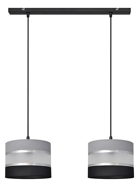 Lustră pe cablu HELEN 2xE27/15W/230V neagră/gri/argintie