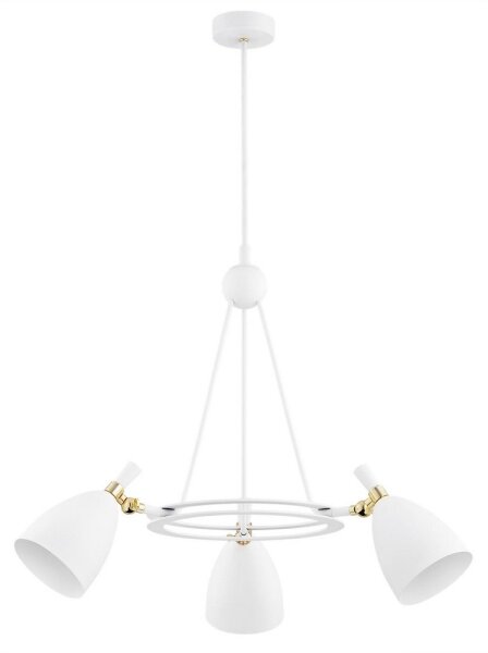 Lustră pe tijă CHARLOTTE 3xE27/15W/230V albă/aurie Argon 6148
