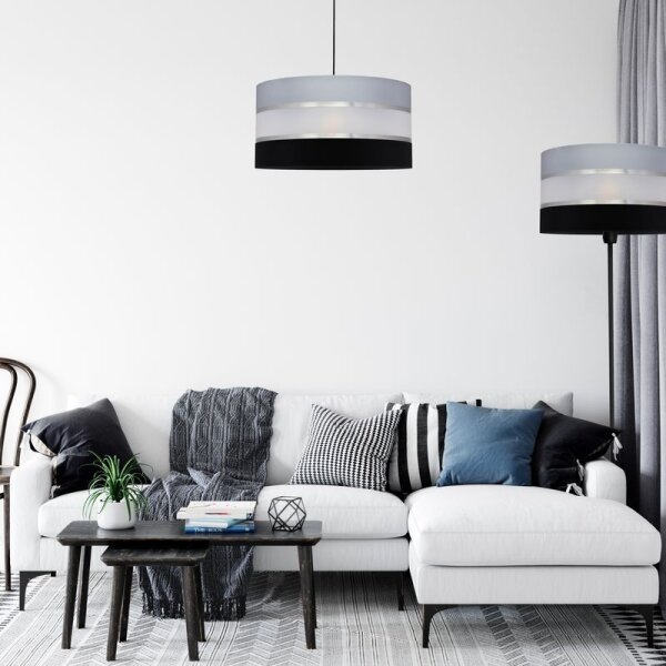 Lustră pe cablu HELEN 1xE27/15W/230V d. 40 cm neagră/gri/argintie