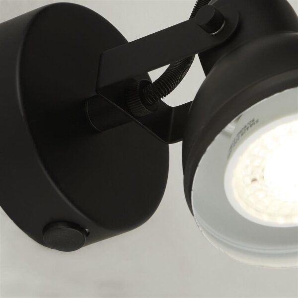 Spot de perete FOCUS 1xGU10/50W/230V negru Searchlight 1541BK
