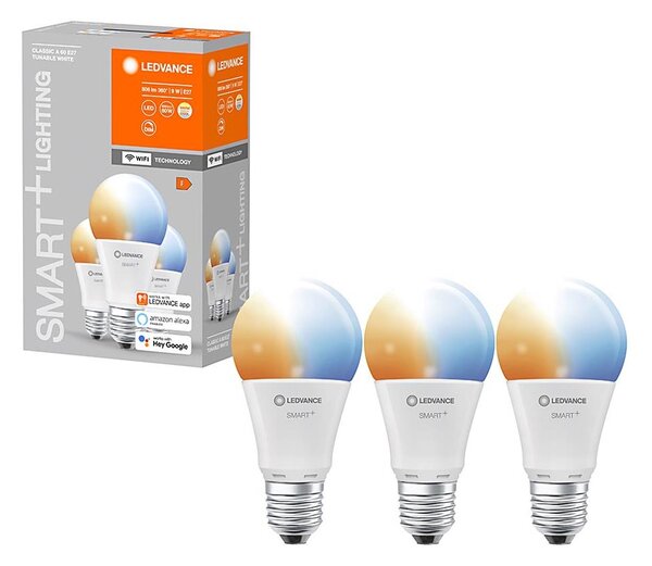 SET 3x Bec de iluminat cu LED SMART + E27/9W/230V 2700K-6500K - Ledvance