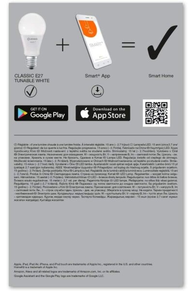 SET 3x Bec de iluminat cu LED SMART + E27/9W/230V 2700K-6500K - Ledvance
