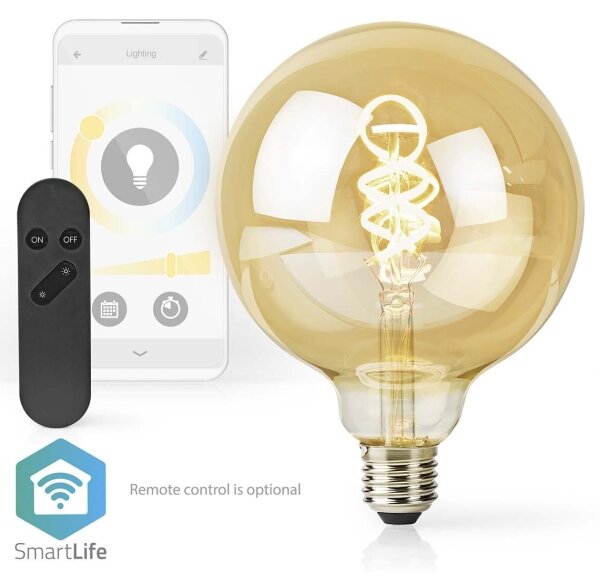 Bec LED dimabil E27/4,9W/230V Wi-Fi 1800-6500K Nedis WIFILRT10G125