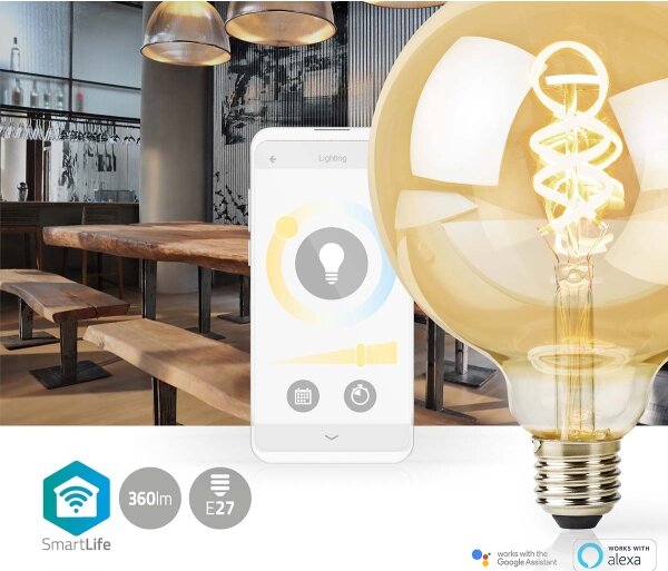 Bec LED dimabil E27/4,9W/230V Wi-Fi 1800-6500K Nedis WIFILRT10G125