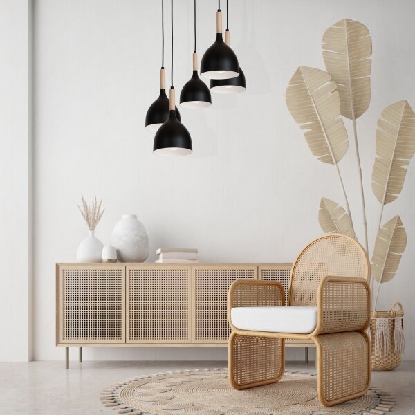 Lustră pe cablu NOAK WOOD 5xE27/60W/230V