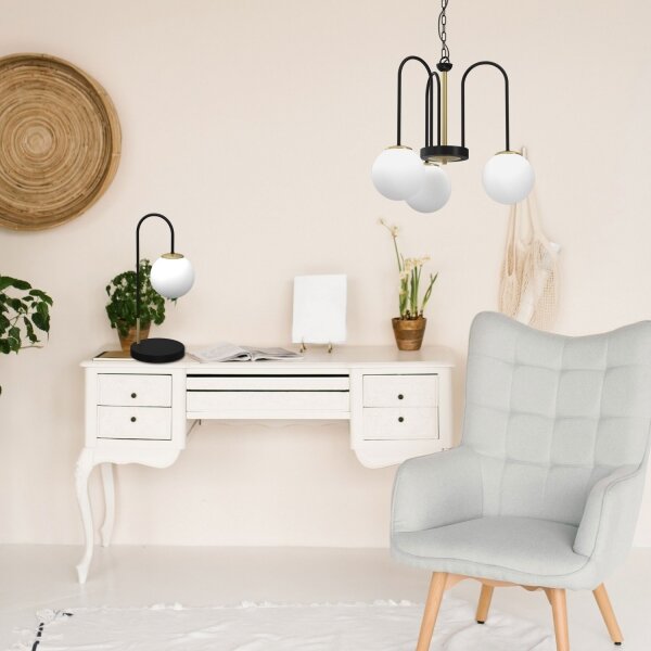 Lampă de masă CAMBRIDGE 1xE14/60W/230V neagră/alamă
