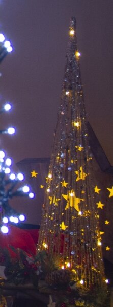 Decorațiune LED de Crăciun Retlux LED/2xAA 40 cm con