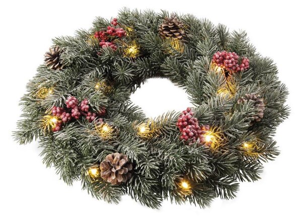 Coroniță LED de Crăciun Retlux LED/2xAA d. 40 cm