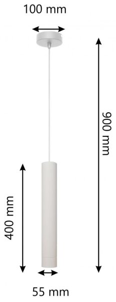 Lustră LED pe cablu TUBA 1xGU10/4,8W/230V gri/crom mat