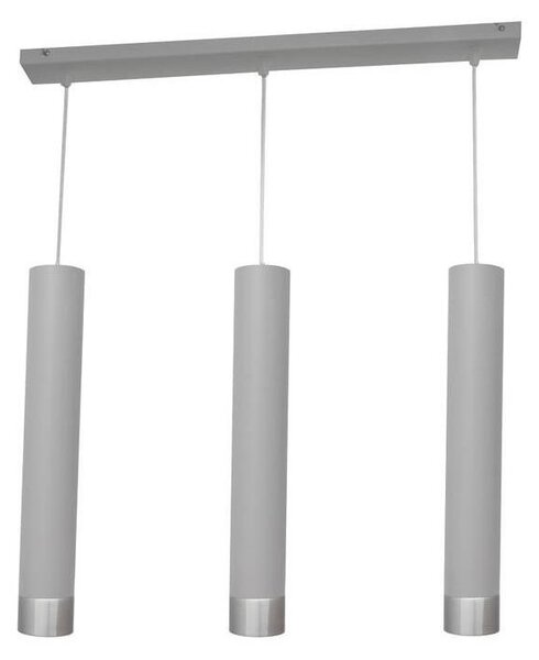 Lustr LED TUBA 3xGU10/4,8W/230V cablu, gri/crom lucios