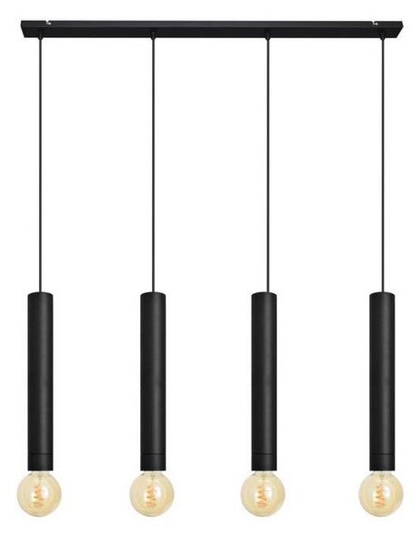 Lustră pe cablu TUBA 4xE27/15W/230V neagră