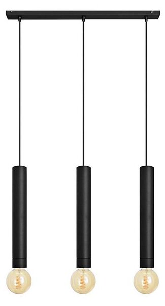 Lustră pe cablu TUBA 3xE27/15W/230V neagră