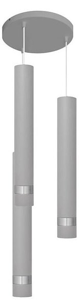 Lustr LED TUBA 3xGU10/4,8W/230V cablu, gri/crom lucios