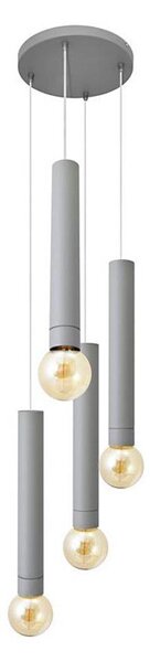 Lustră pe cablu TUBA 4xE27/15W/230V gri