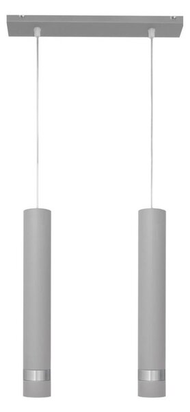Lustr LED TUBA 2xGU10/4,8W/230V cablu gri/crom lucios