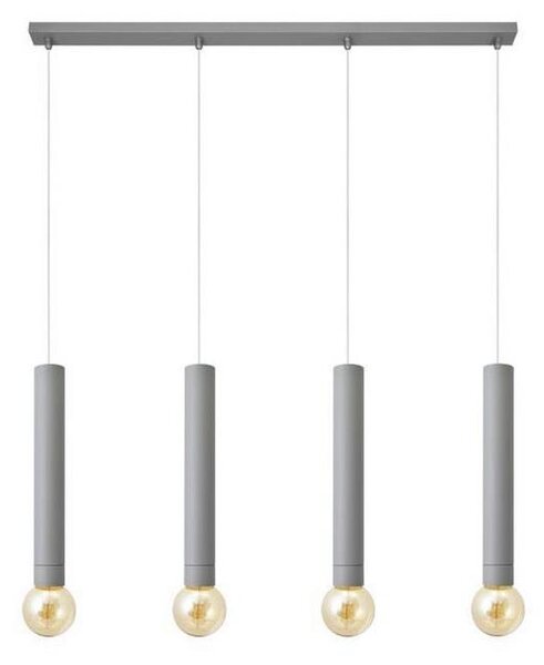 Lustră pe cablu TUBA 4xE27/15W/230V gri