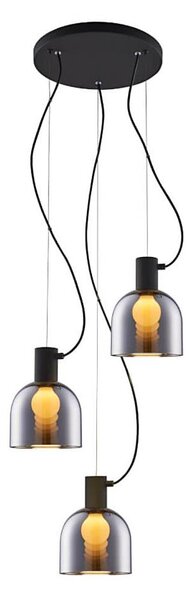Lustră pe cablu FIRE 3xE27/9W/230V gri/neagră Klausen 113008