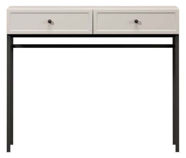 Consolă cu sertare Lorini 100 cm - cașmir, mânere negre, cadru metalic