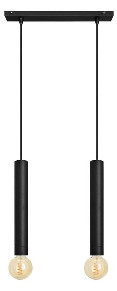 Lustră pe cablu TUBA 2xE27/15W/230V neagră