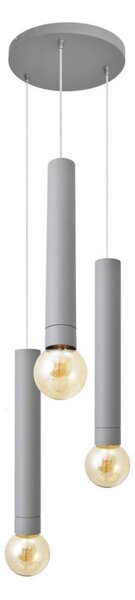 Lustră pe cablu TUBA 3xE27/15W/230V gri