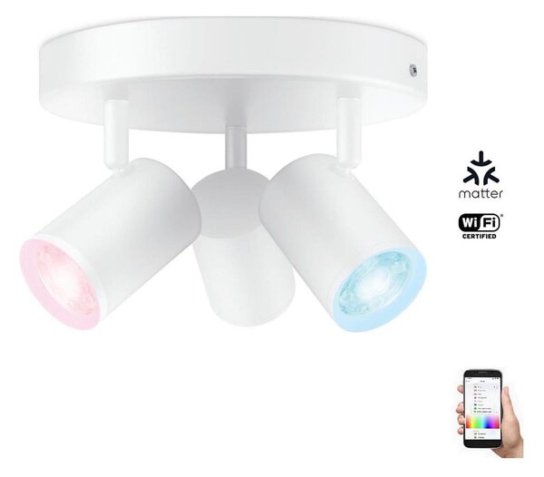 WiZ LED RGBW spot reglabil IMAGEO 3xGU10/4,9W/230V alb Wi-Fi