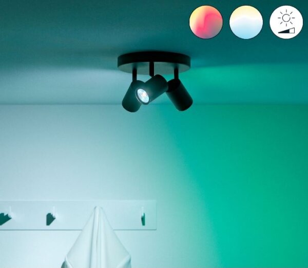 Spot LED RGBW dimabil IMAGEO 3xGU10/4,9W/230V negru Wi-Fi WiZ