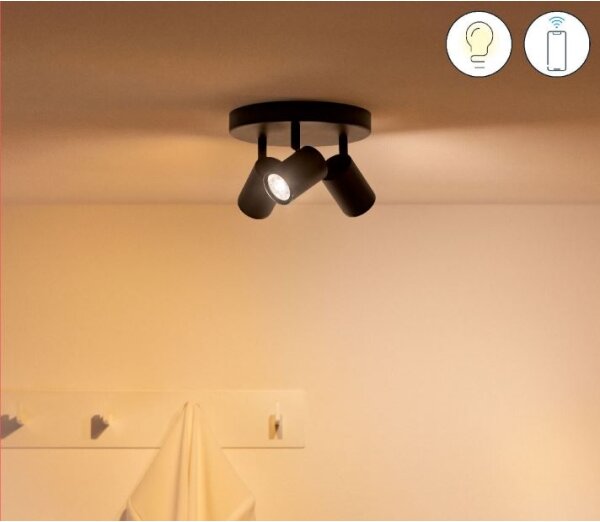 Spot LED RGBW dimabil IMAGEO 3xGU10/4,9W/230V negru Wi-Fi WiZ
