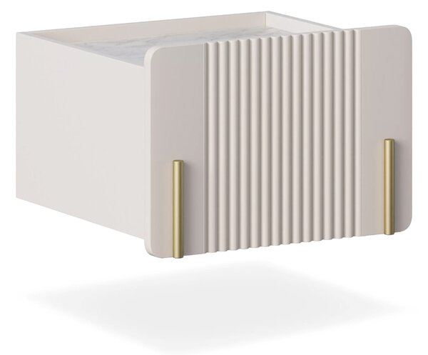 Noptieră Malmi 45 cm cu sertar - cashmir / crema bianca / gold