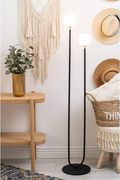 Lampadar FERRONE 2xE14/7W/230V neagră/albă/aurie Argon 7073