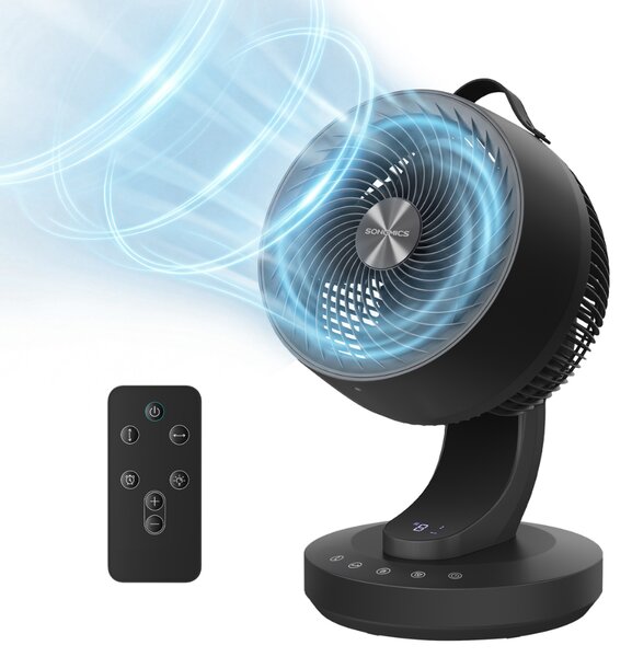 Ventilator de circulație FLOW cu telecomandă, negru SongmicsHome