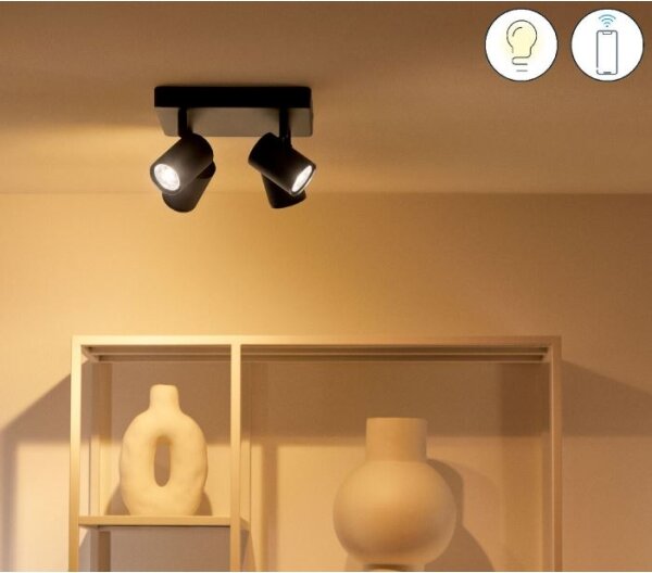 Spot LED RGBW dimabil IMAGEO 4xGU10/4,9W/230V negru Wi-Fi WiZ