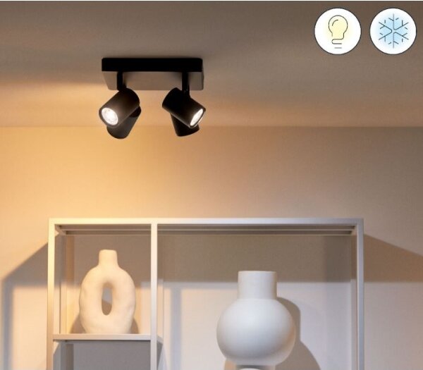 Spot LED RGBW dimabil IMAGEO 4xGU10/4,9W/230V negru Wi-Fi WiZ