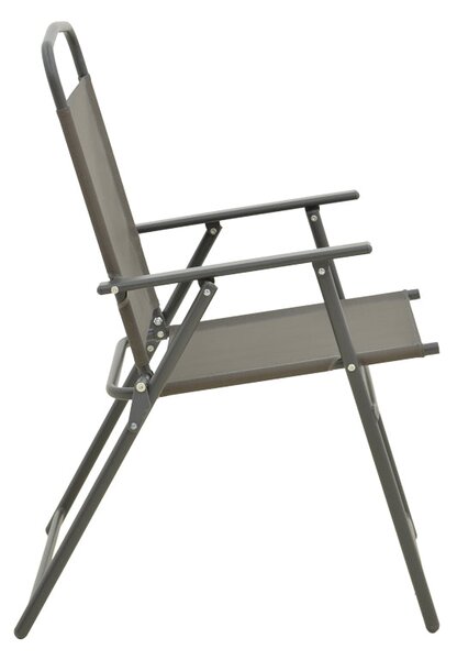 Scaun pliabil cu funcție de economisire a spațiului Vela, metal și textilenă, șampanie, Antracit, 53x58x90 cm