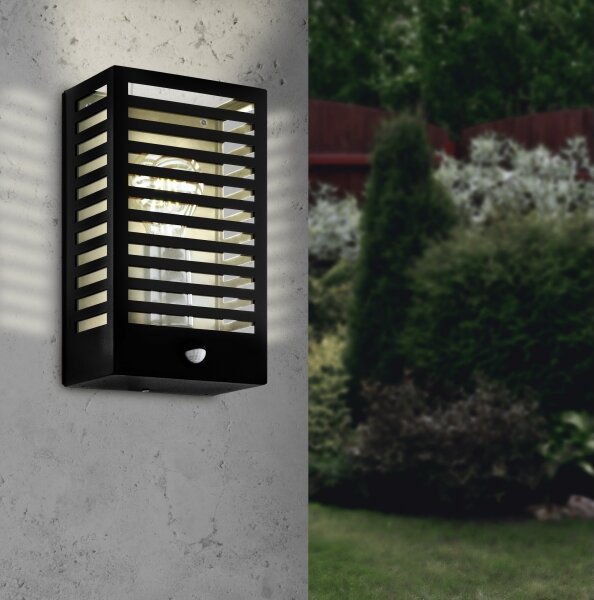 Aplică de exterior cu senzor ALAMONTE 1xE27/60W/230V IP44 Eglo 900137