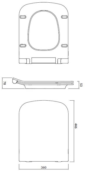Cersanit Virgo, Scaun WC City Square cu cadere lenta, alb, K98-0220