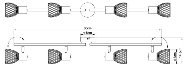 Spot TEXAS 4xE14/40W/230V crom mat Globo 54809-4