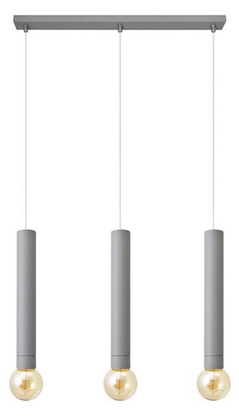Lustră pe cablu TUBA 3xE27/15W/230V gri