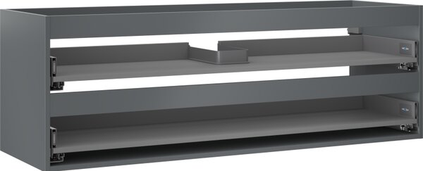 Mexen Box-A, dulap suspendat 140 cm, 2 sertare, grafit mat, 91AX0-1400-470-2-66