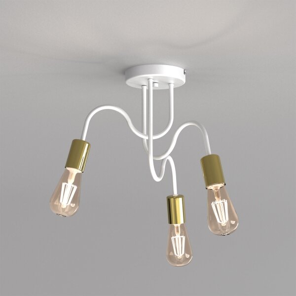 Lustră aplicată DOW 3xE27/60W/230V albă/aurie