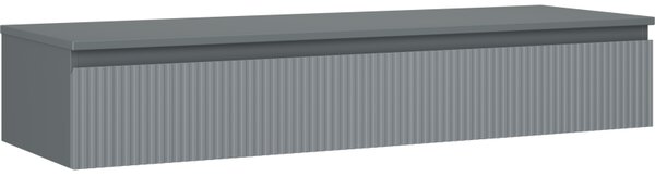Mexen Rivel, mobilier de baie sub lavoar 140 cm cu blat, 1 sertar, canelat, grafit mat - 91A20-14023-1-BFC66
