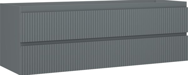 Mexen Rivel, mobilier de baie sub chiuvetă 140 cm, 2 sertare, canelat, grafit mat, 91A20-14047-2-BFF66