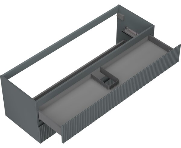 Mexen Rivel, mobilier de baie sub chiuvetă 140 cm, 2 sertare, canelat, grafit mat, 91A20-14047-2-BFF66