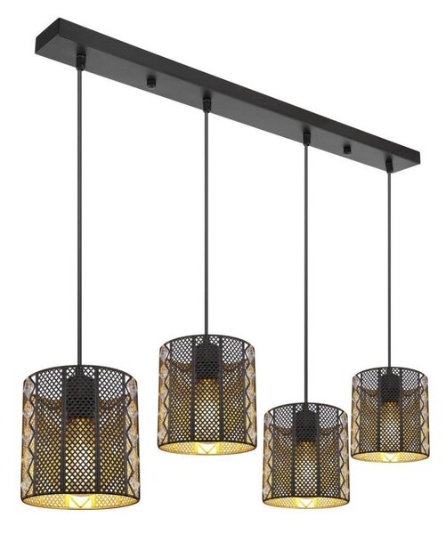 Lustră pe cablu Globo 15450-4H ABINY 4xE27/60W/230V auriu/negru