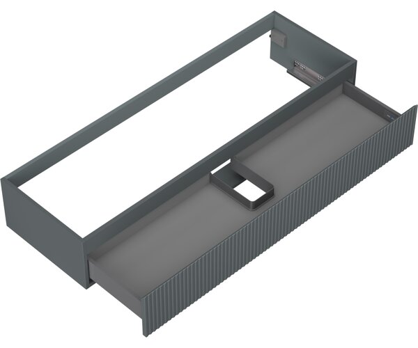 Mexen Rivel, mobilier de baie sub chiuvetă 140 cm, 1 sertar, canelat, grafit mat, 91A20-14023-1-BF66